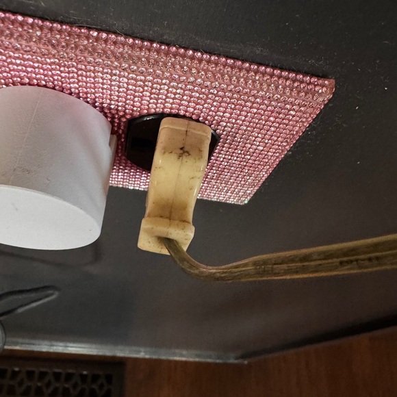 Fenton Pink and Gold Swirl Lamp - Picture 4 of 7